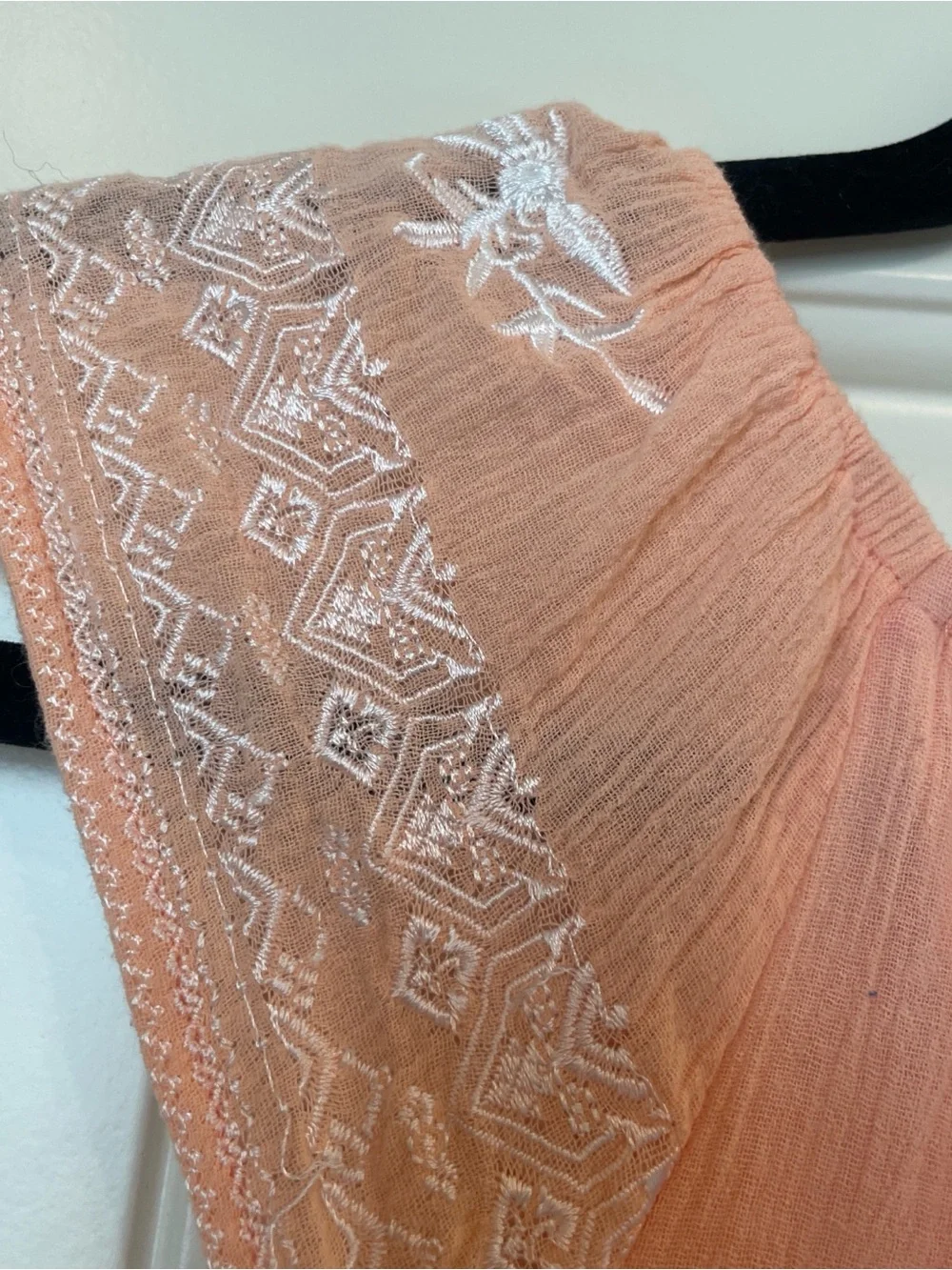 Copper Key Peach Embroidered Sleeveless Dress